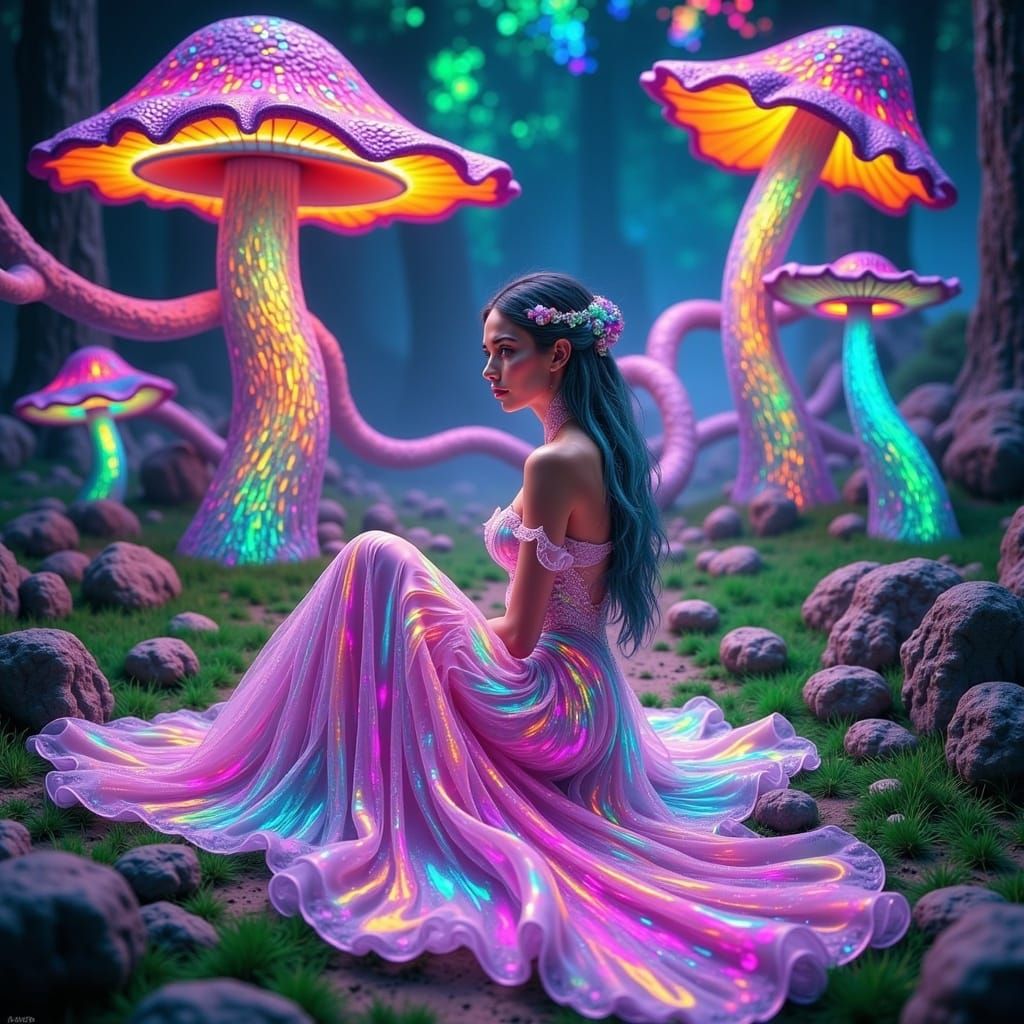 Surreal Goddess of Neon Dreams