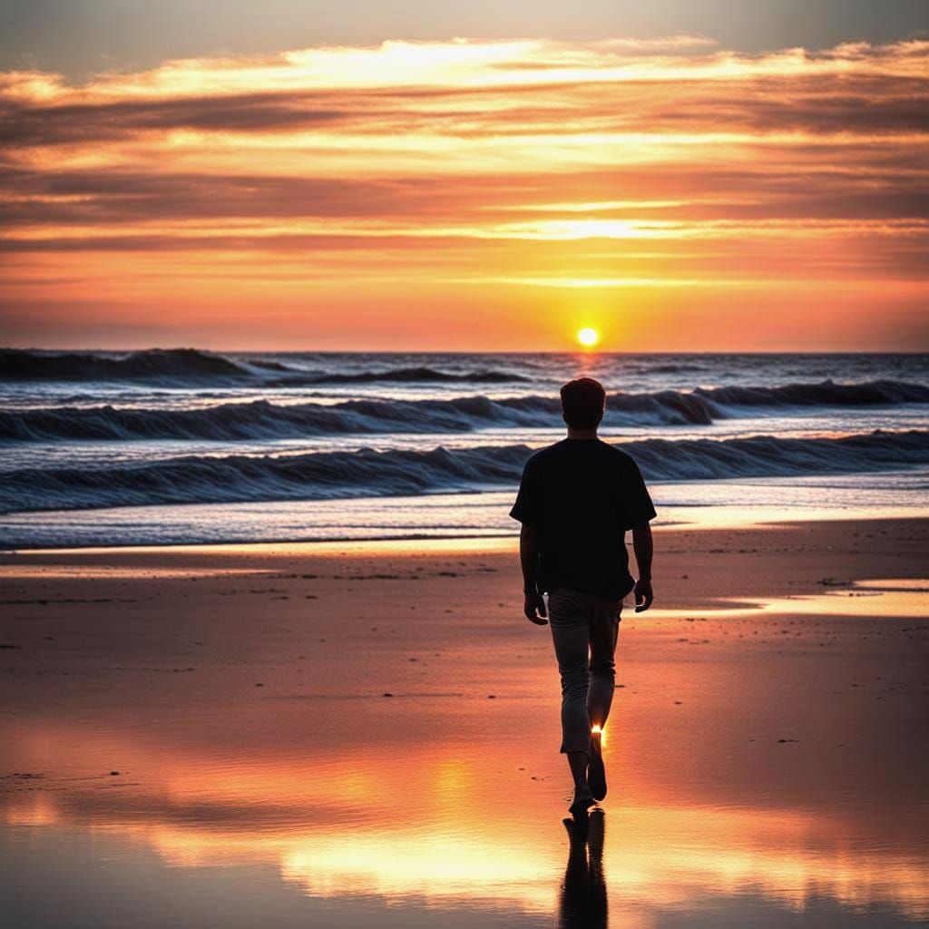 Sunset Beach Walk: A Moment of Tranquility