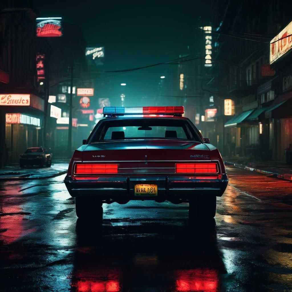 Niko Bellic Drives Patrol Car in Noir Style