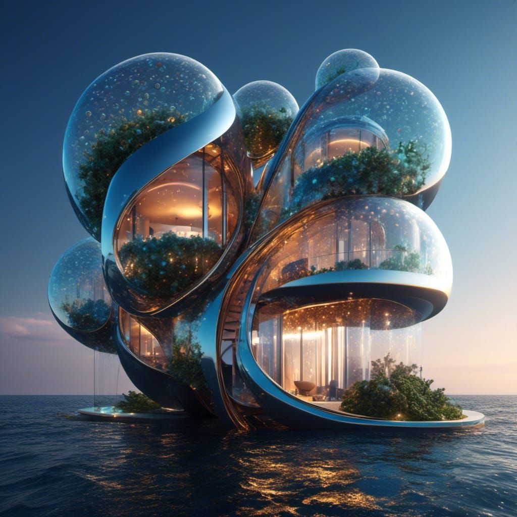 Futuristic Glass Bubble House by the Sea