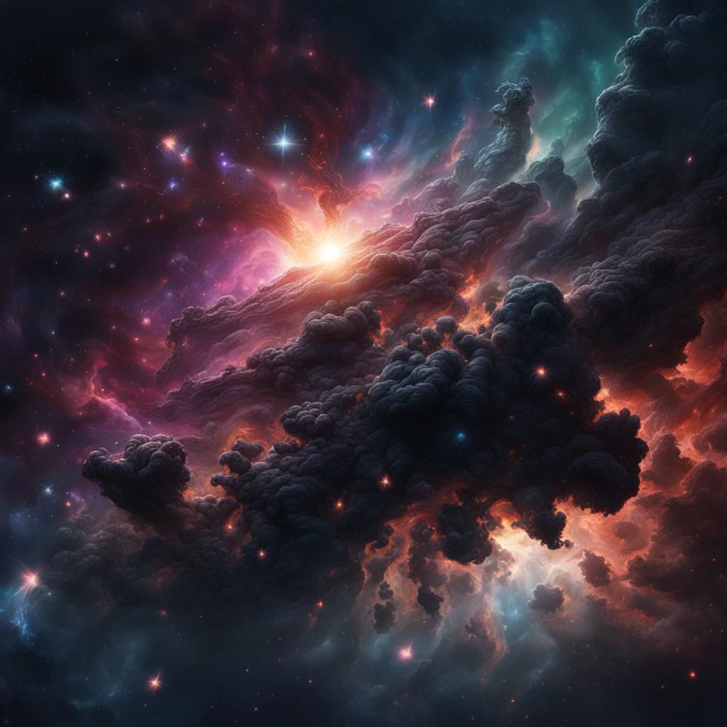 Epic Dark Nebula Galaxy Digital Matte Painting