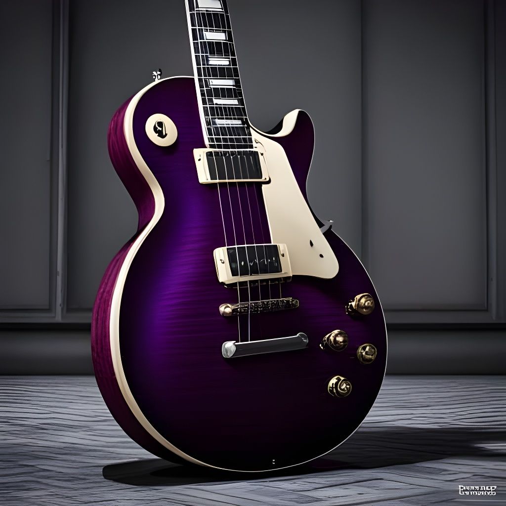 Purple Les Paul Guitar: Photorealistic CGI Masterpiece