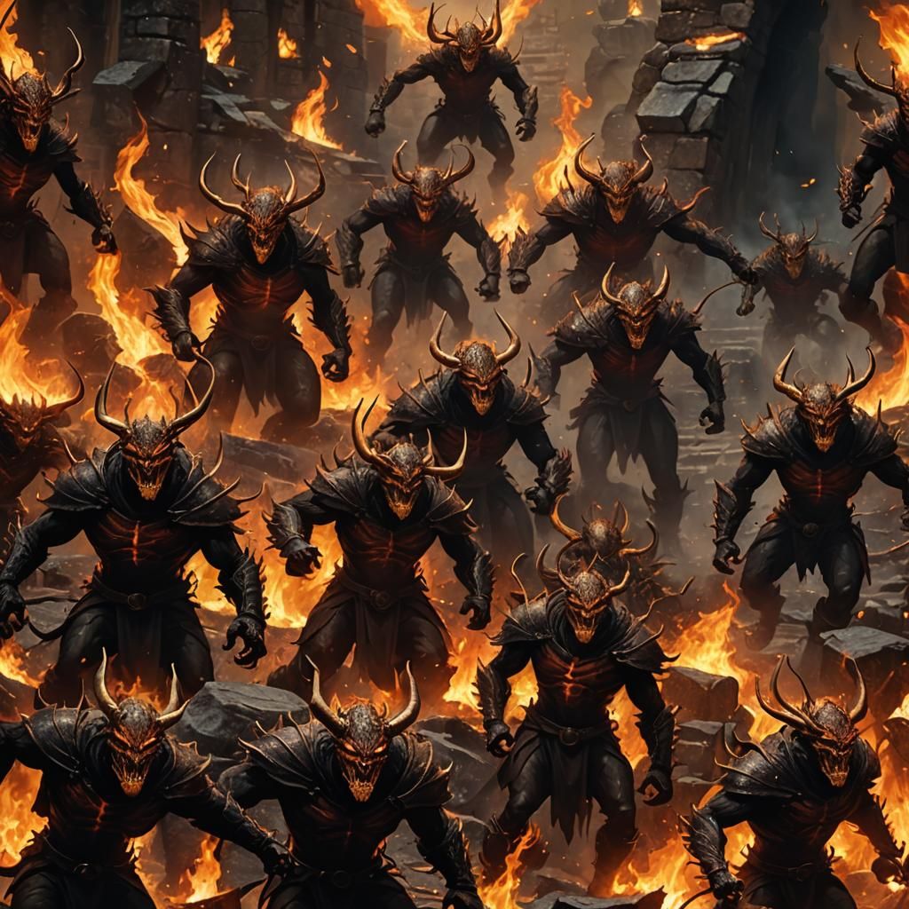 Demonic Ants on Fire: Dark Fantasy Concept Art