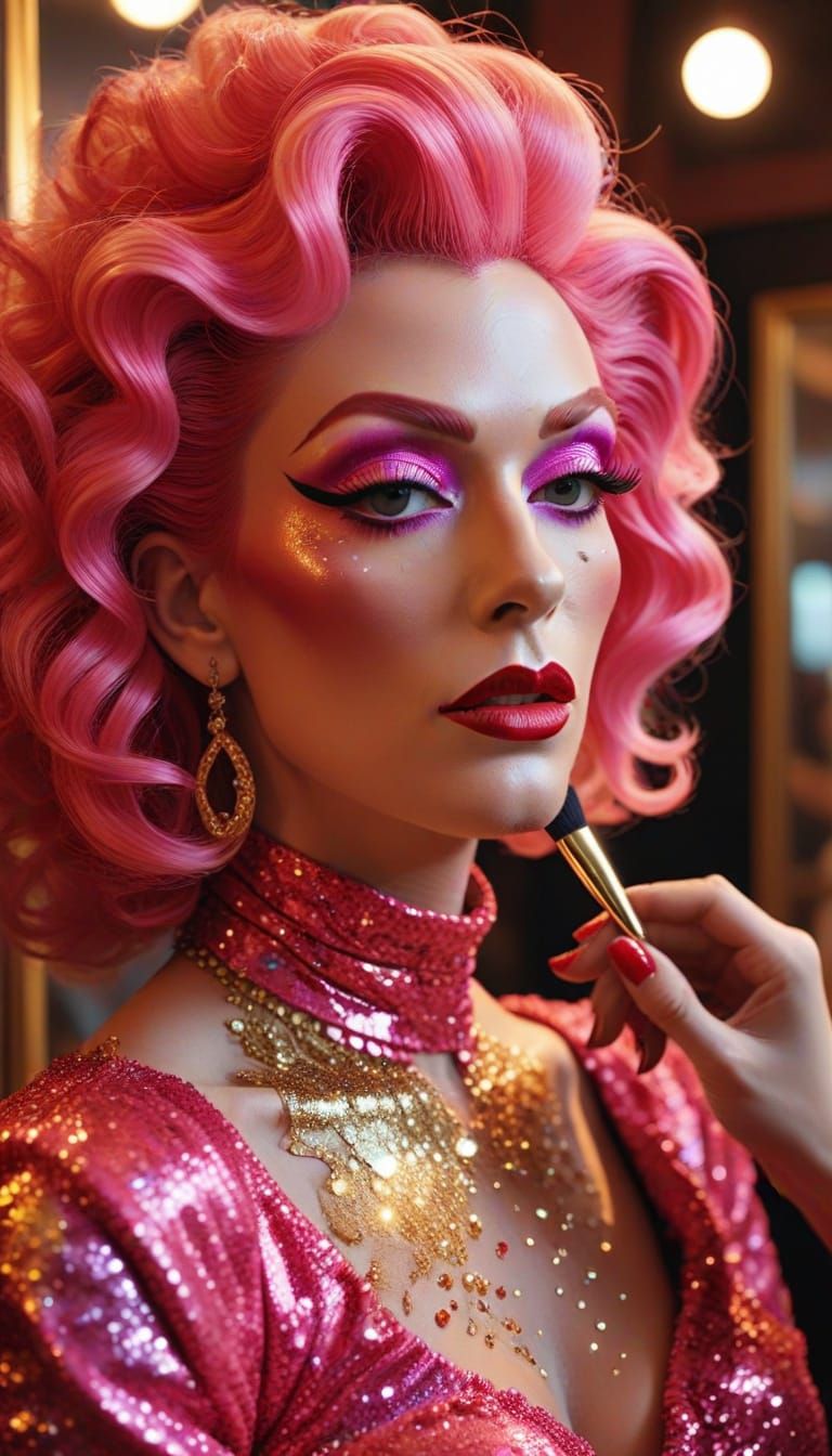 Surreal Drag Queens in a Salon, Salvador Dali Inspired