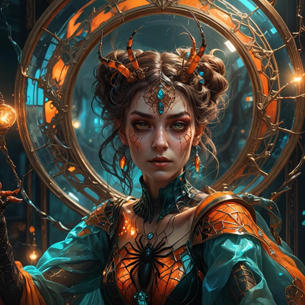 Spider Woman Transformation: Dark Fantasy Digital Art