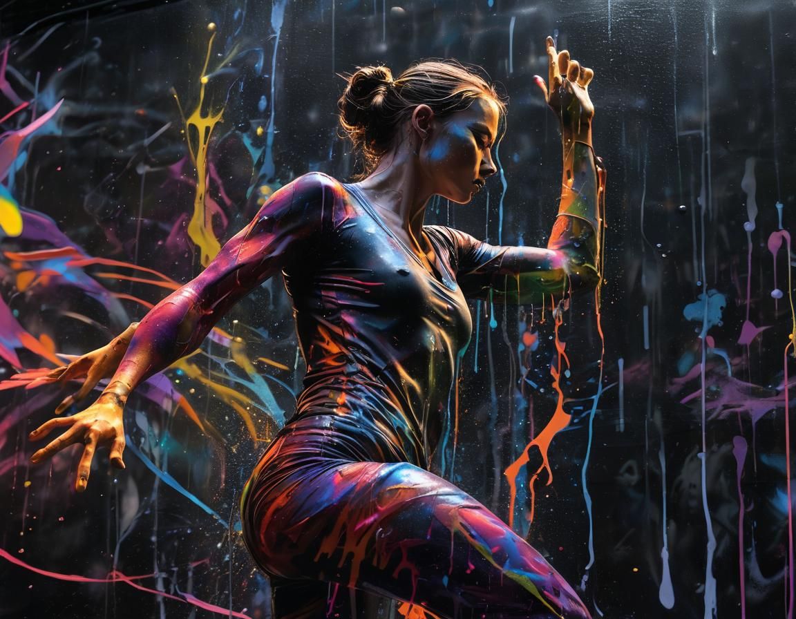 Luminous Woman Emerges: Graffiti Street Art