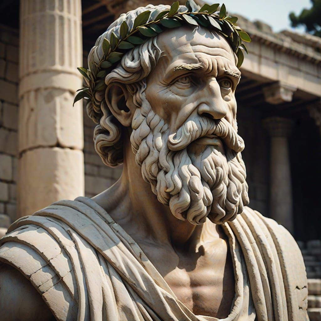 Ancient Greek Poet Homer Recites the Iliad in Epic Style