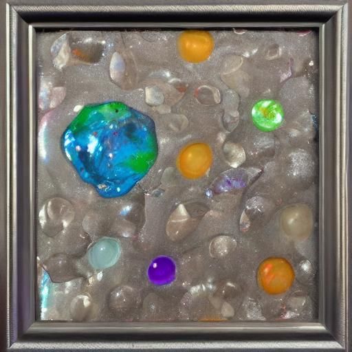 Abstract Melted Marbles and Bubbles Painting