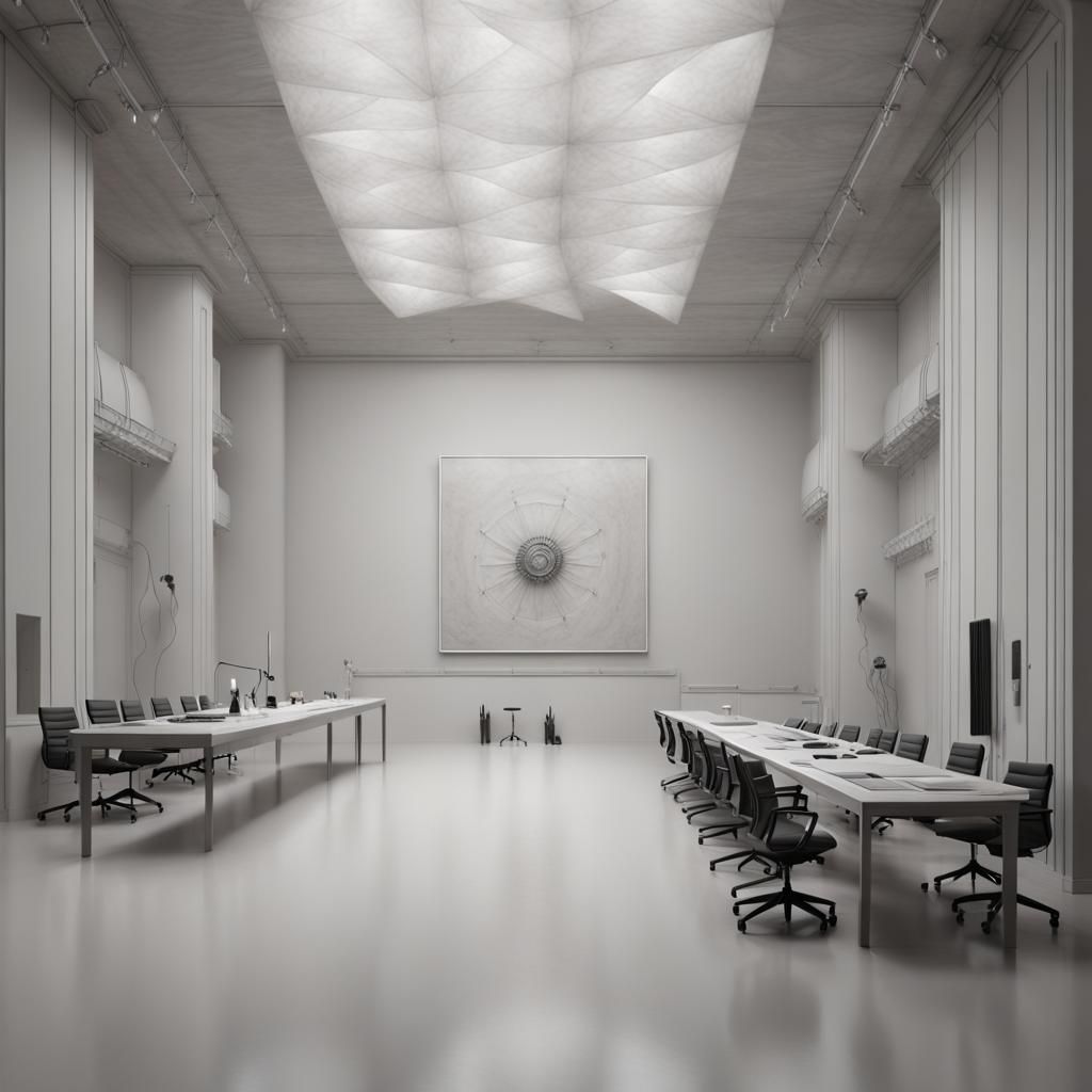 Eerie Endless Administrative Room in Cryptic Style