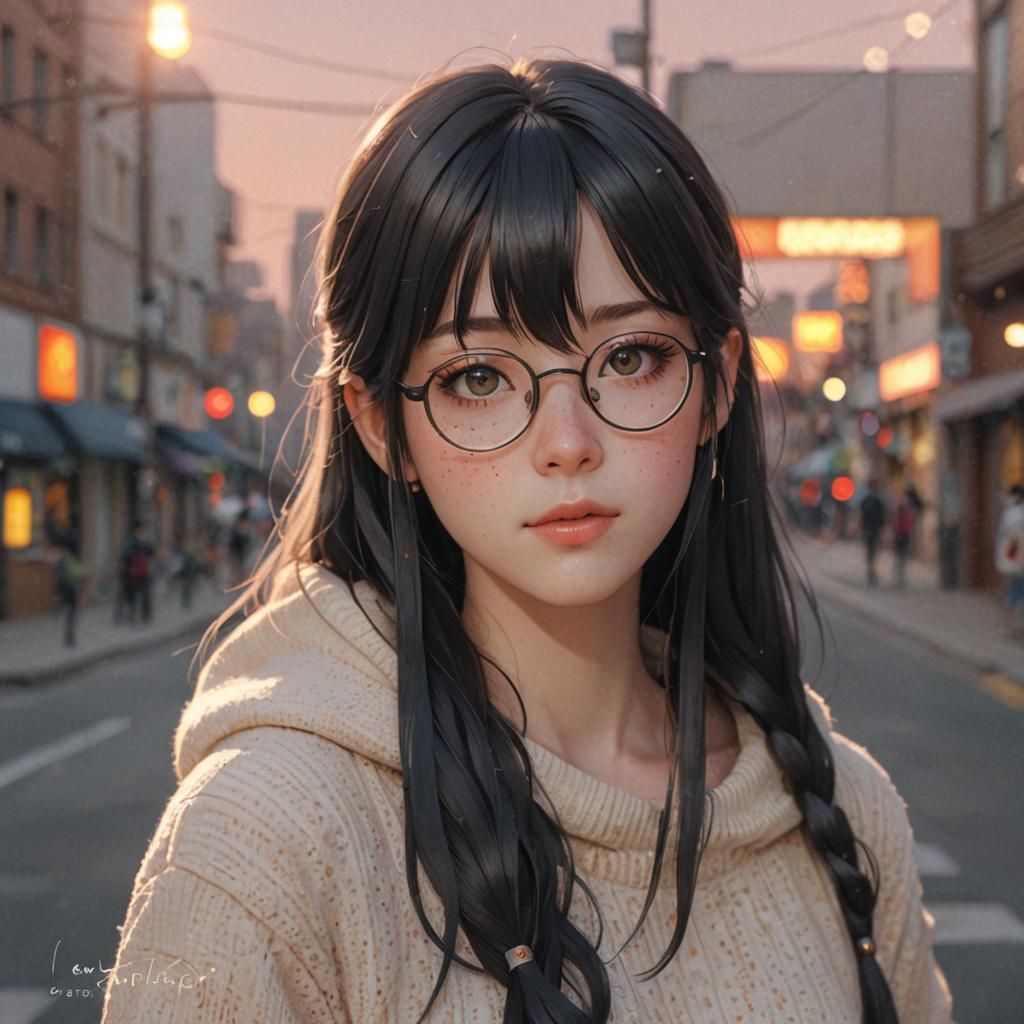 Anime 3D Portrait of a Beautiful Woman