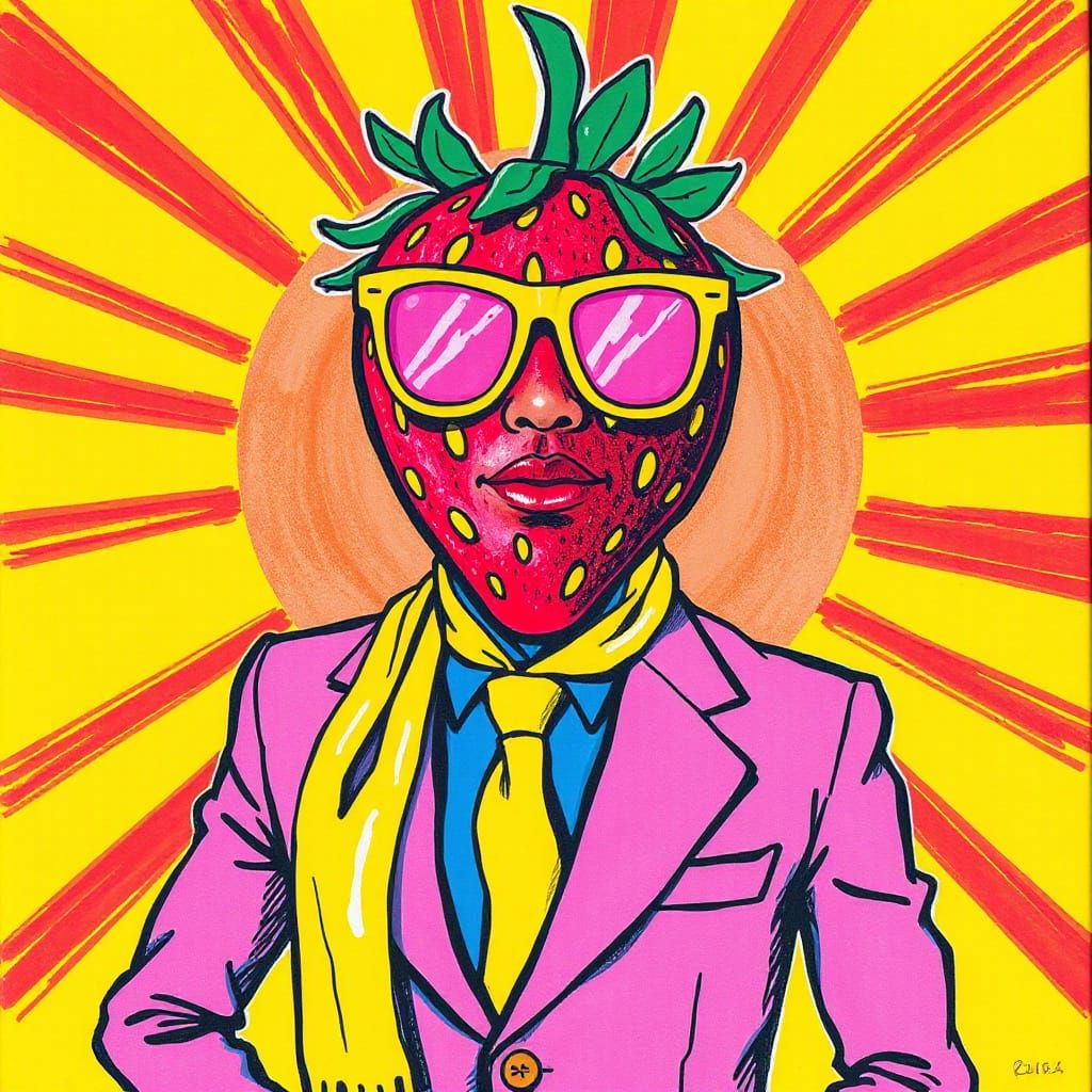 Playful Whimsy in a Vibrant Crayon-Painted Scene