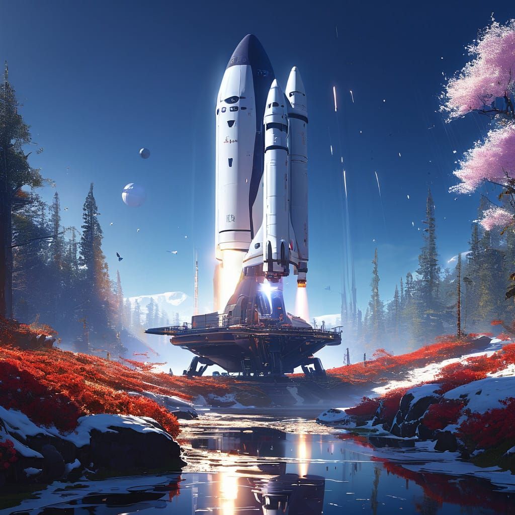 Majestic SpaceX Starship Launches into a Mystical Morning