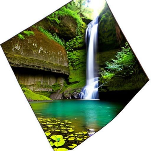 Magical Waterfall and Mountain Landscape