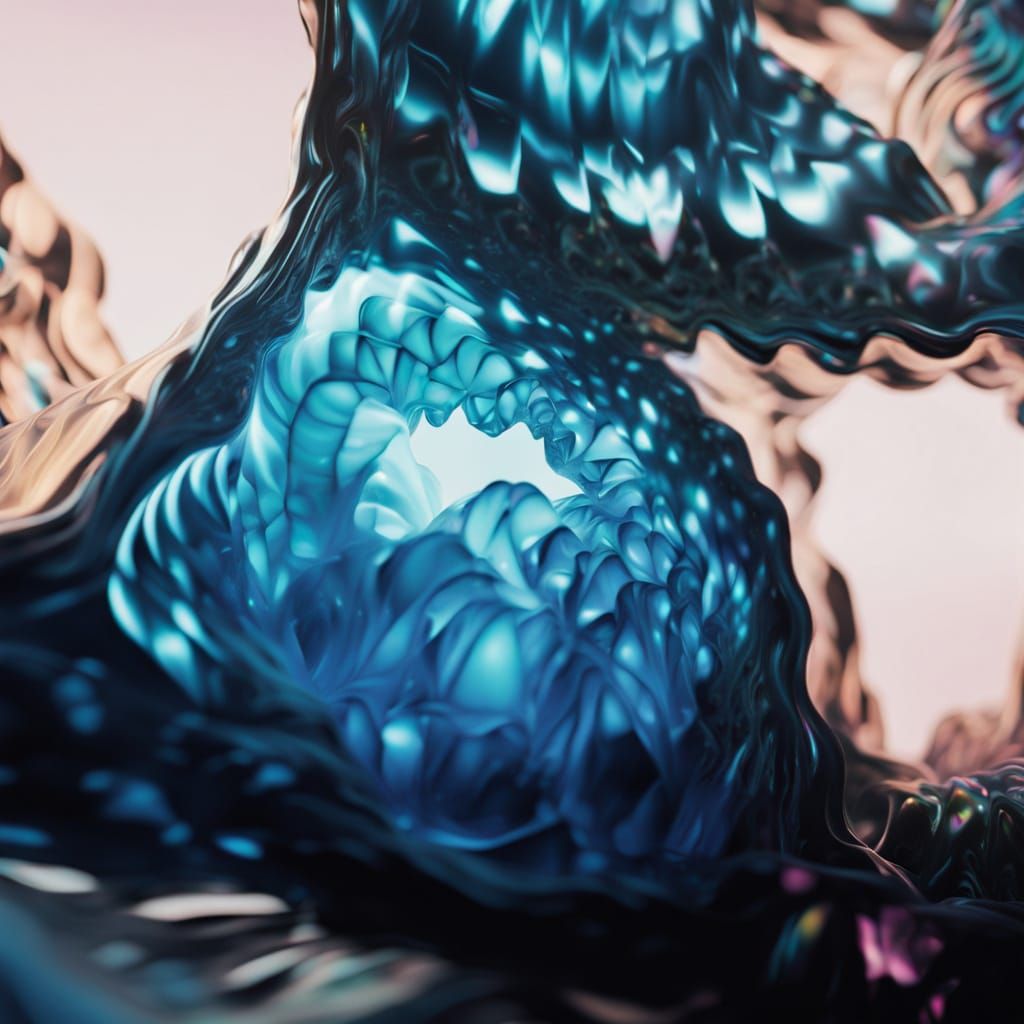 Psychedelic Academic Art with 3D Neon Effects