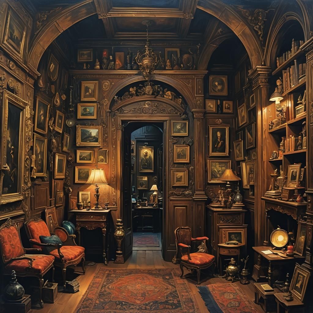 Abstract Lair: Antique Treasures in Complementary Colors