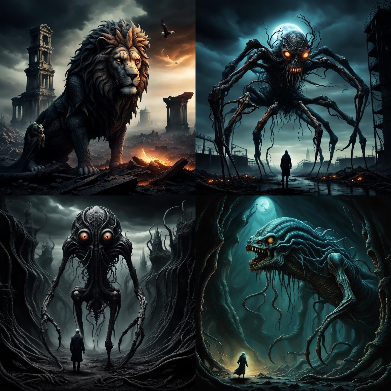 Surreal Horror Animal in Biomechanical Dark Art Style
