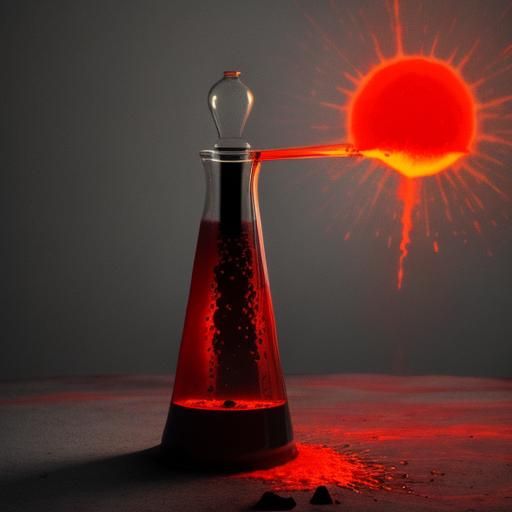 Volcanic Lava Lamp Eruption With Red Smoke