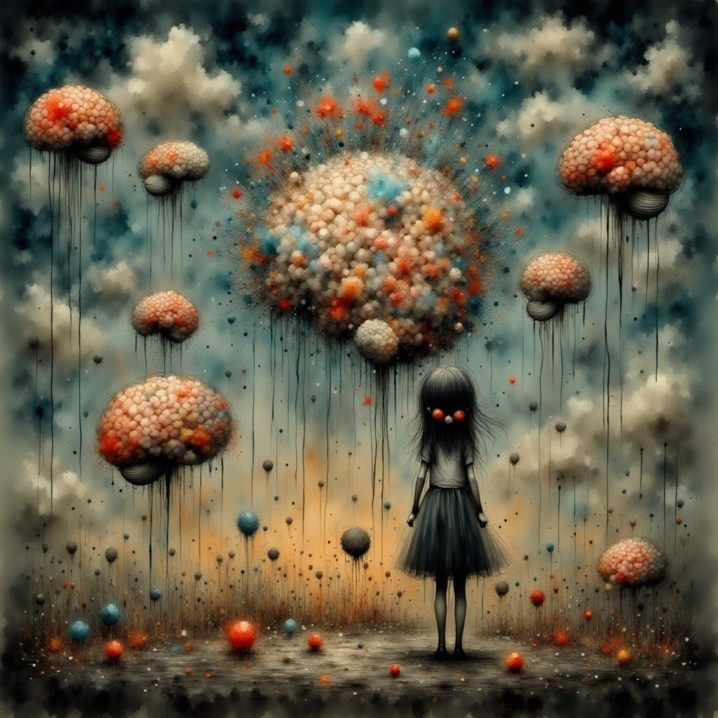 Surreal Brainscape Inspired by Dali and Magritte