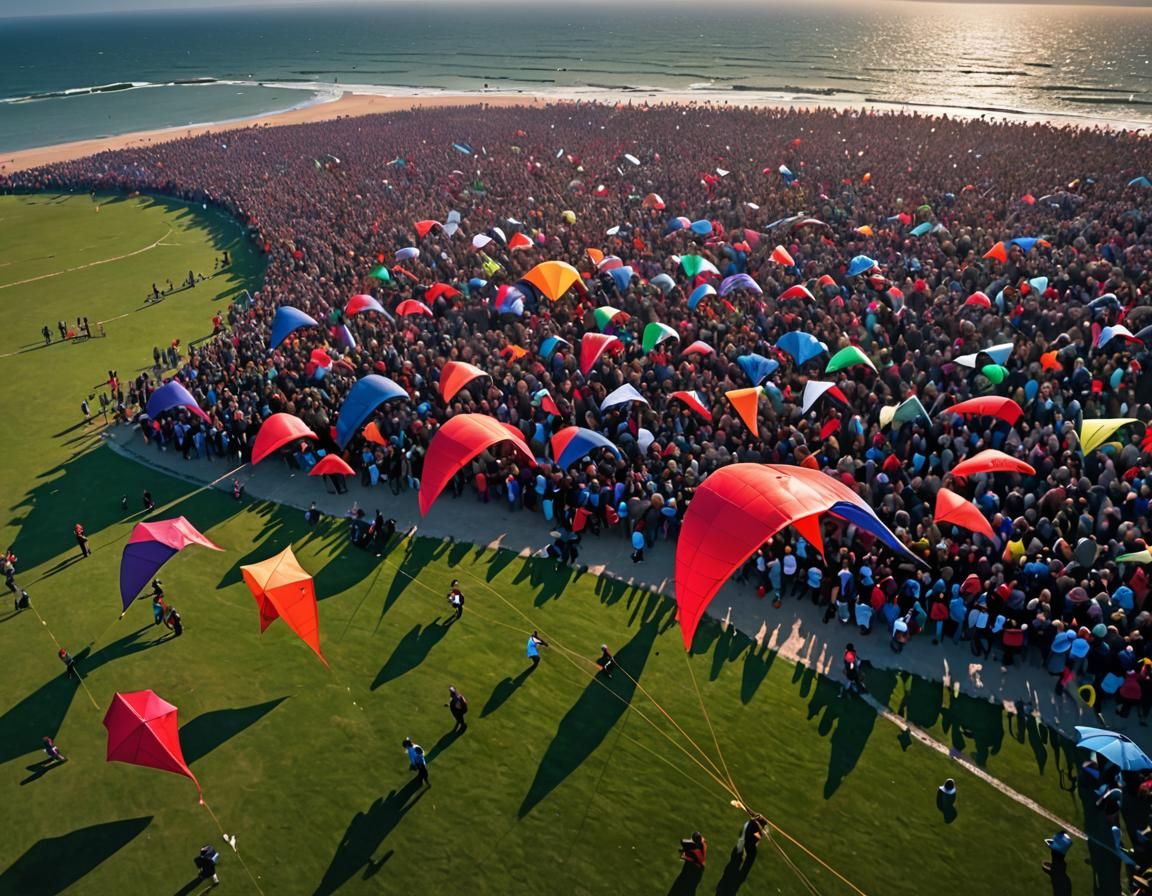 Aerial Kite Society in Violet and Red