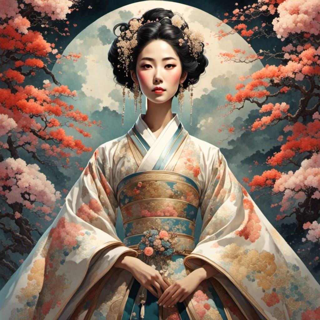 Japanese Bride in 18th Century Wedding Dress