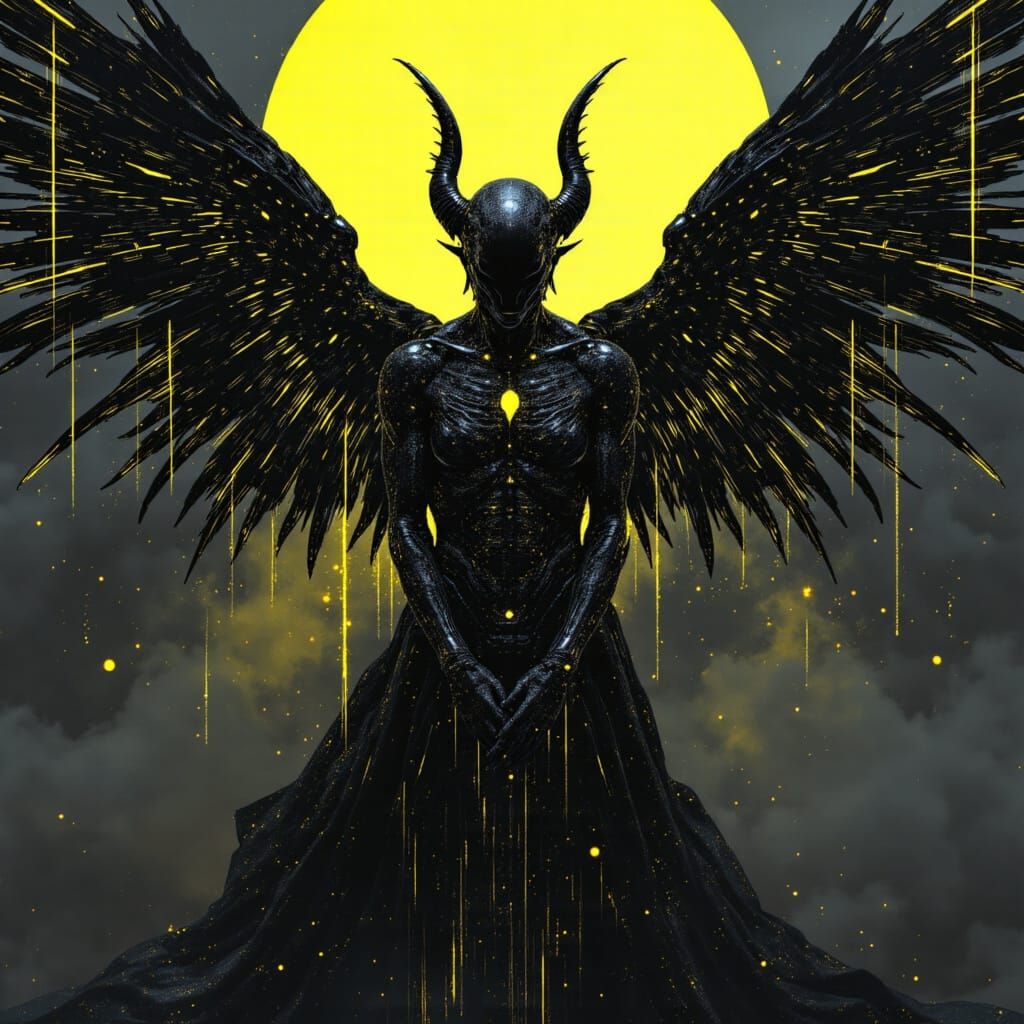 Cybernetic Lucifer in Cyberpunk Style