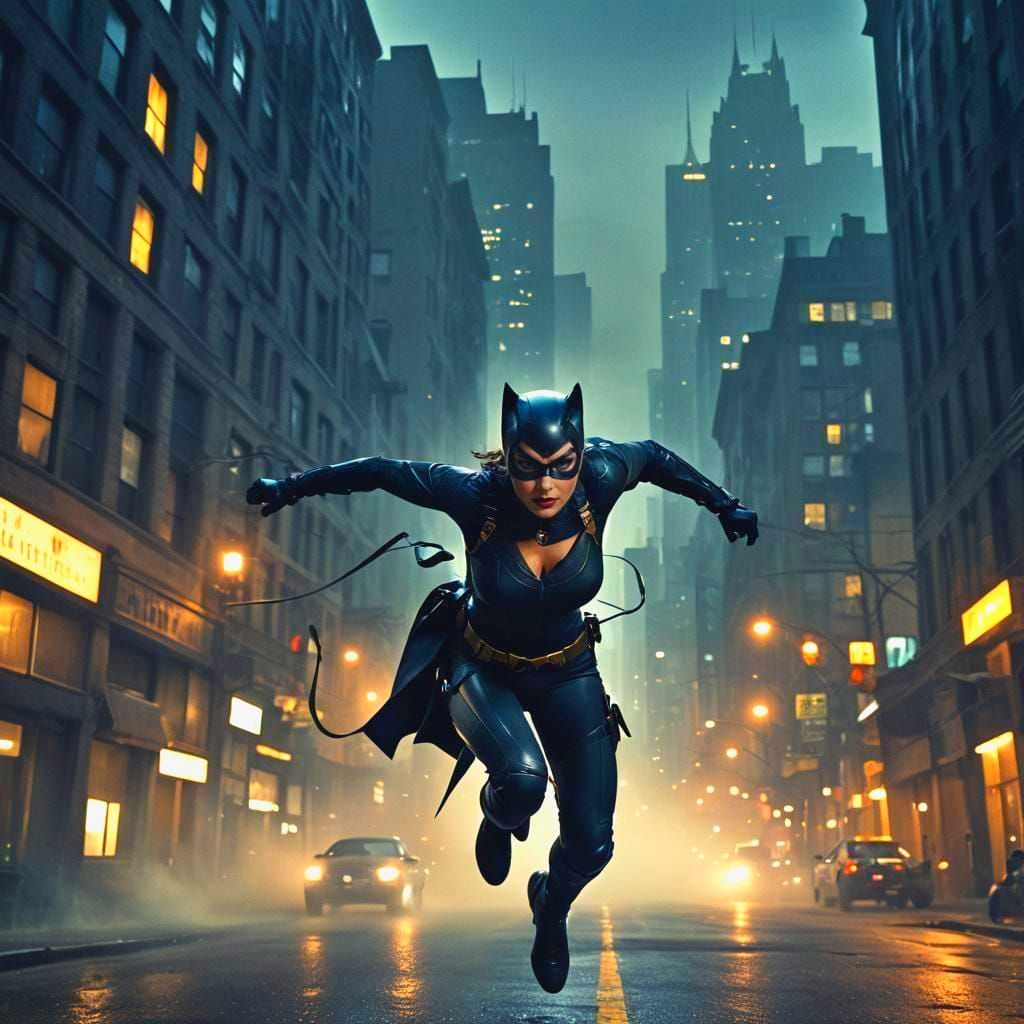 Cinematic Catwoman in Action