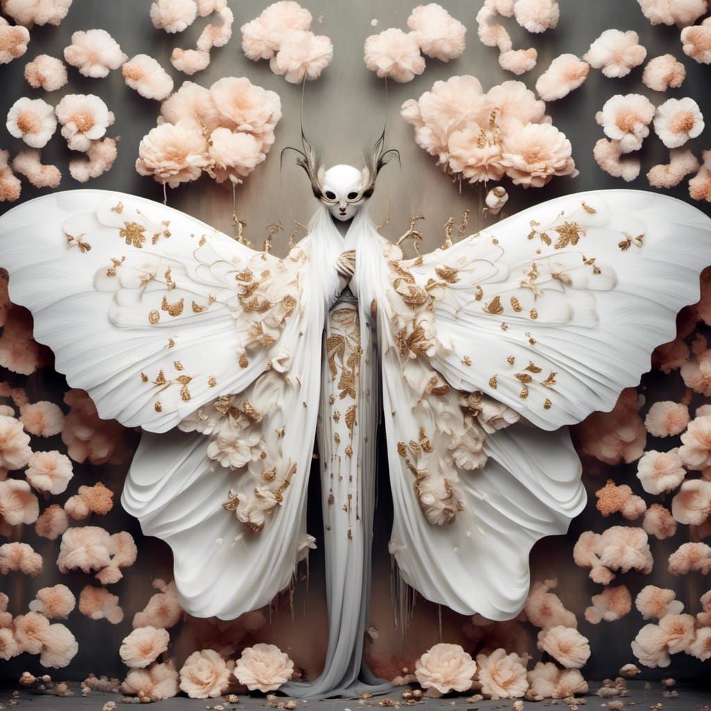 Moth Enchantress in Grimdark Japanese Style