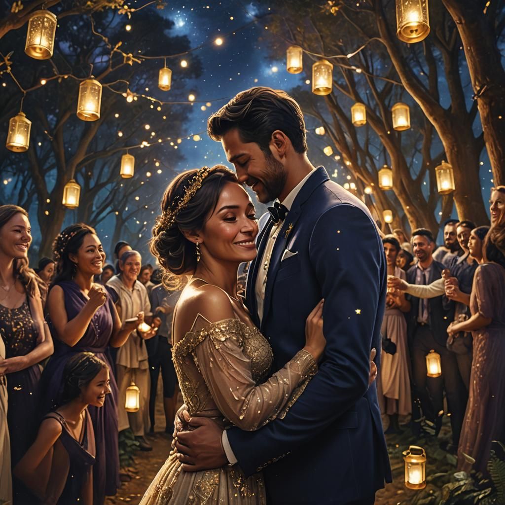 Magical Forest Wedding Celebration in Digital Painting