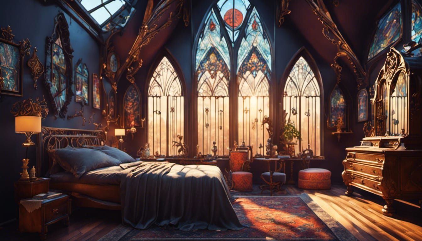 Gothic Master Bedroom in Modern Maximalist Style