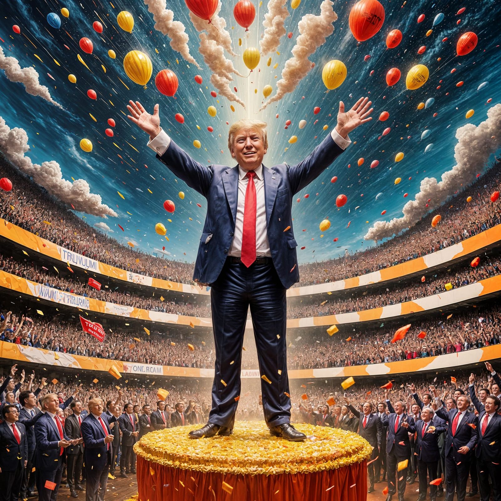 Donald Trump Victory Celebration in Textured Style