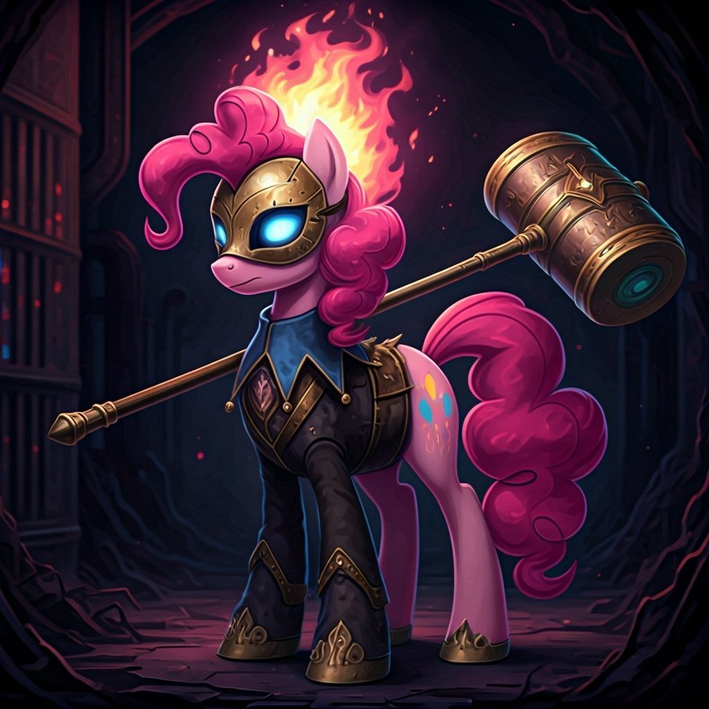 Dark Fire Pony Jester in Dark Fantasy Style
