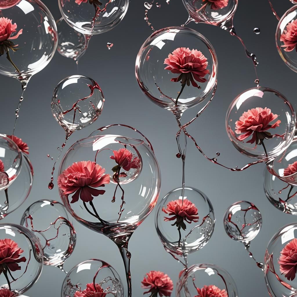 Glass Heart Carnation in Ethereal Light