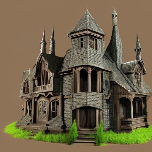 A gothic dark dollhouse