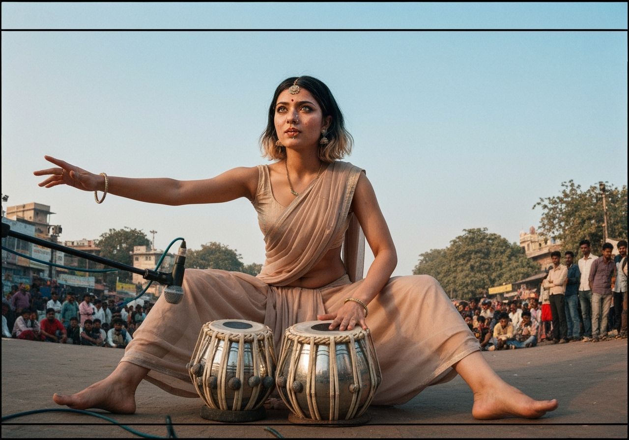 Indian Dancer on Tabla in New Delhi: 8K Photography