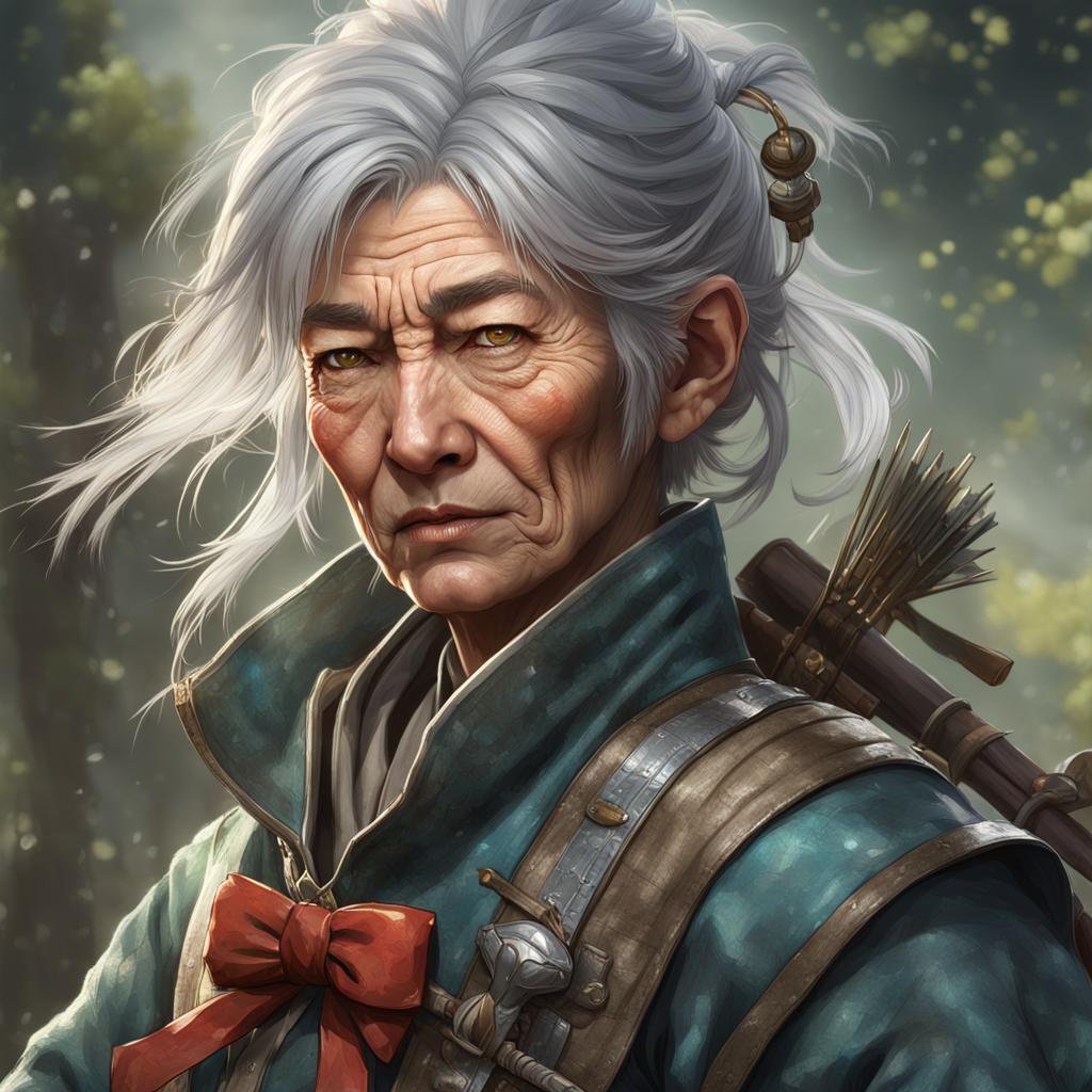 Japanese Ranger Portrait in Hyperdetailed Digital Art