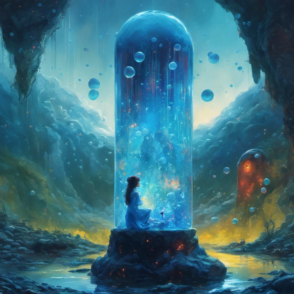 Girl Mesmerized by Psychedelic Lava Lamp