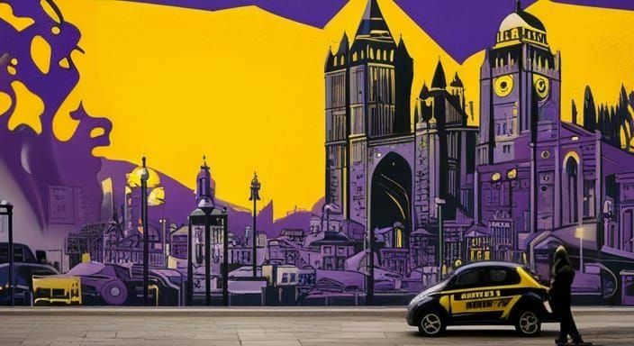 London Street Art with Stencils in Urban Style