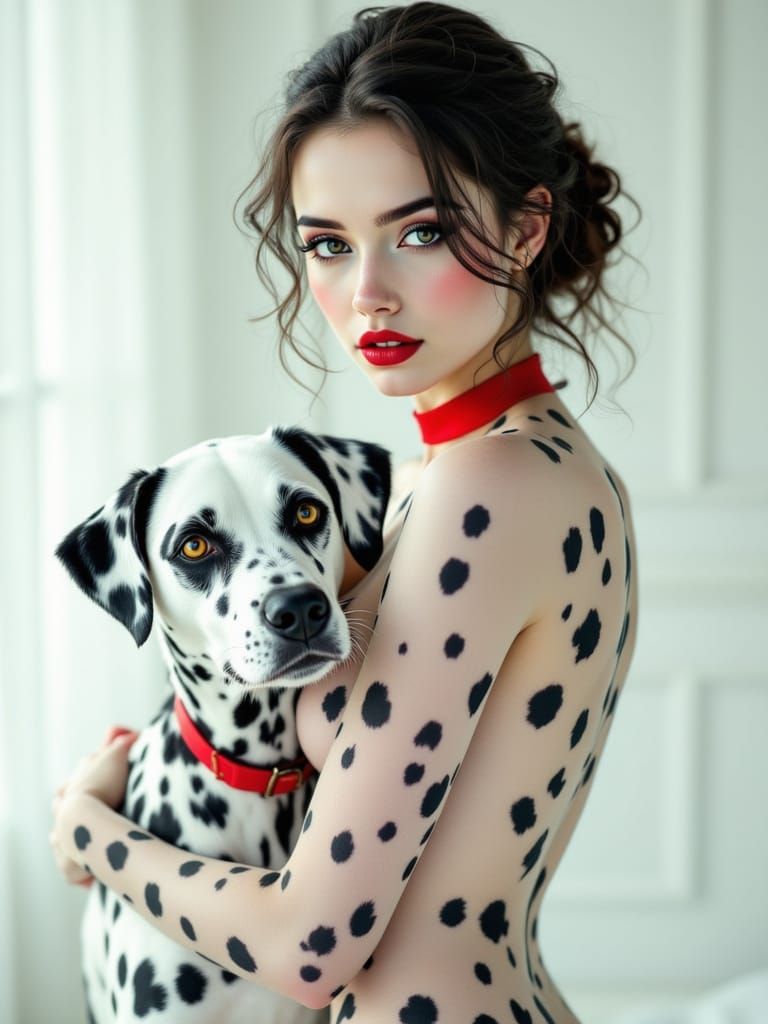 Dalmatian Dream: Bodypaint and Canine Elegance in Fine Art P...