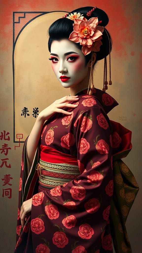 Geisha Pin-Up Fusion Art
