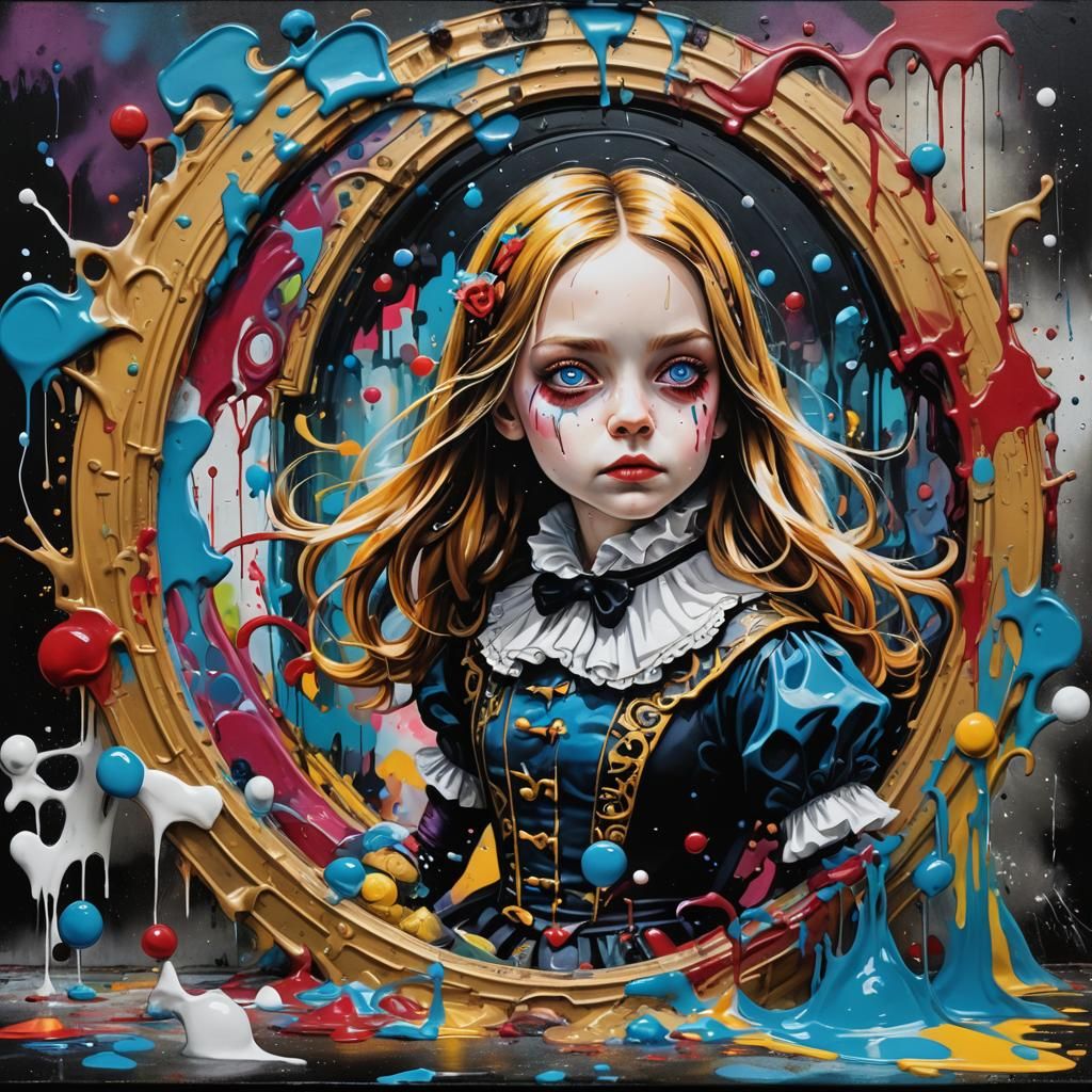 Alice in Wonderland as Graffiti Street Art