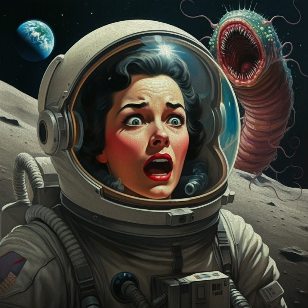 Cosmic Terror in Neo-Impressionist Style