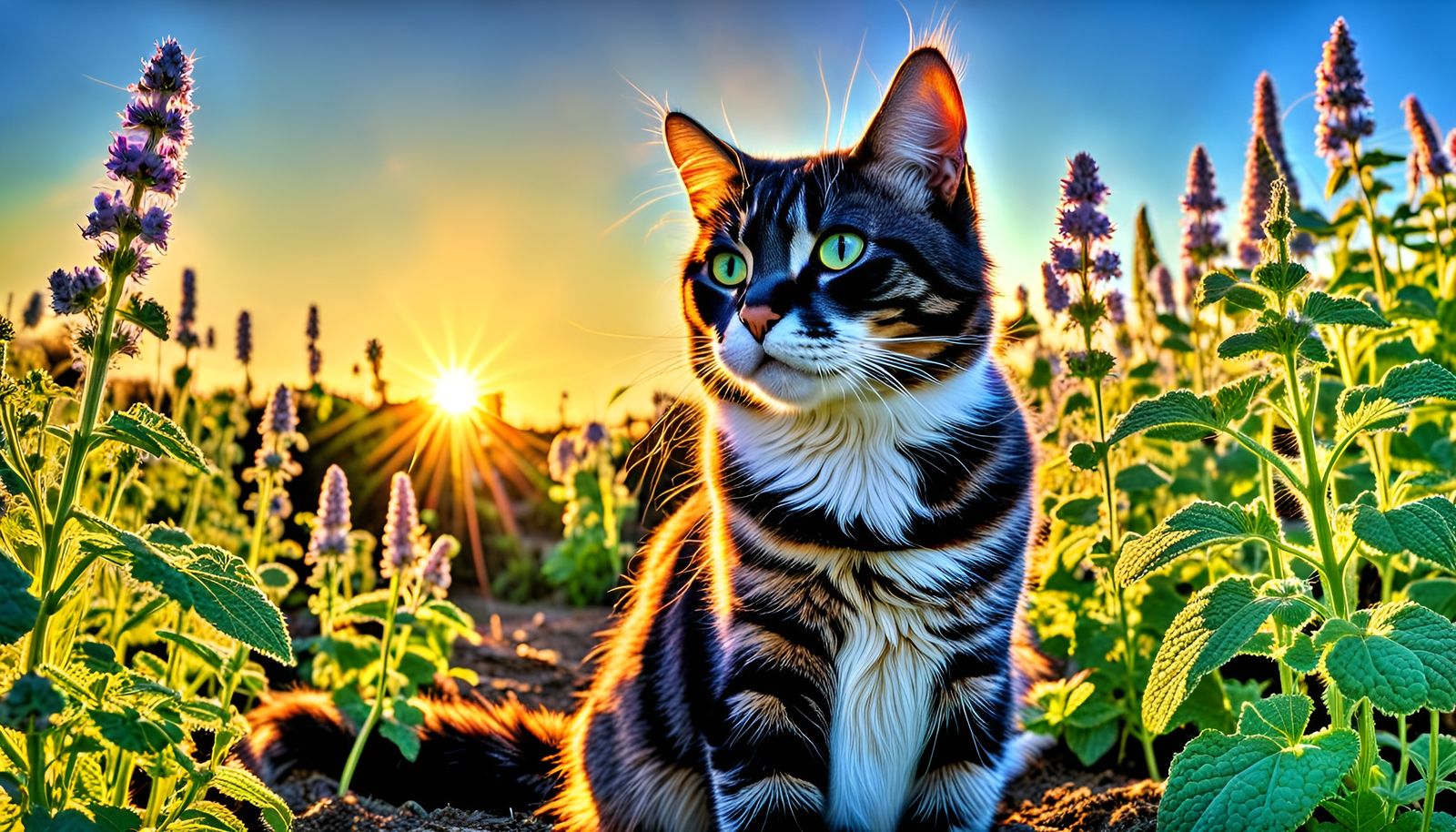 in the catmint garden