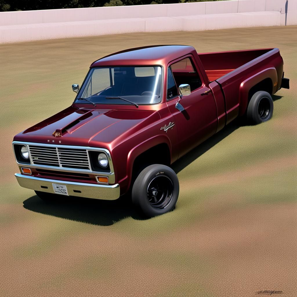 Copper Burgundy 1989 Dodge D100 Racing Truck
