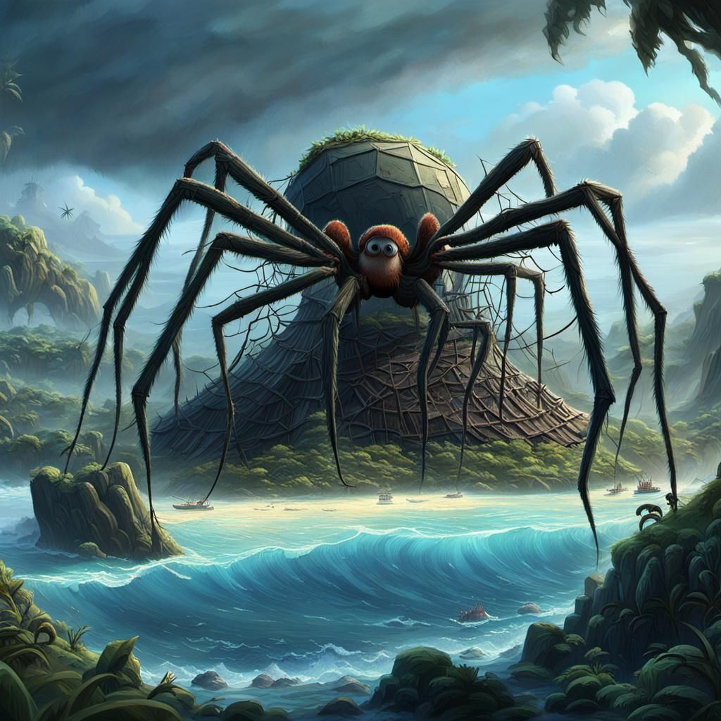 Spider Island: A Pacific Horror in 3D Digital Art