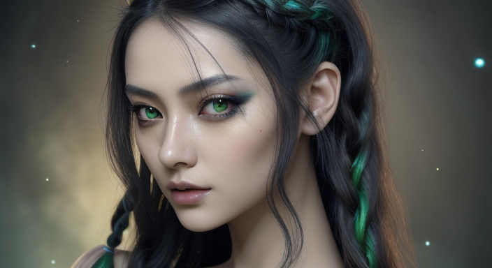 Gothic Goddess in Iridescent Hues