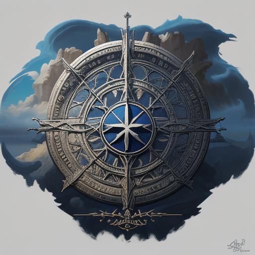 Symbol of Clan with Sacred Healing Scepter in Majestic Deser...