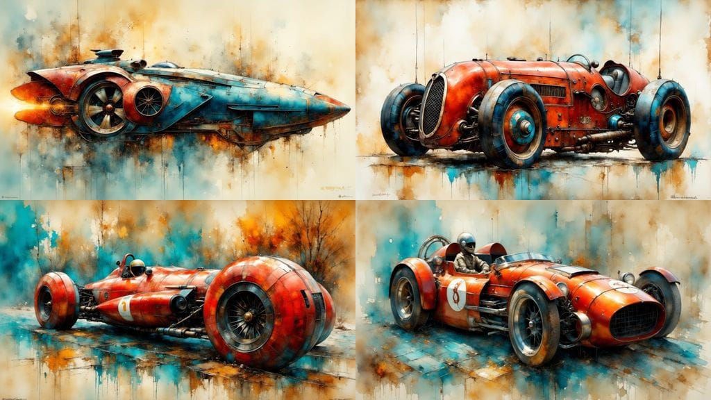 Sci-Fi Space Racer Illustration in Concept Art Style