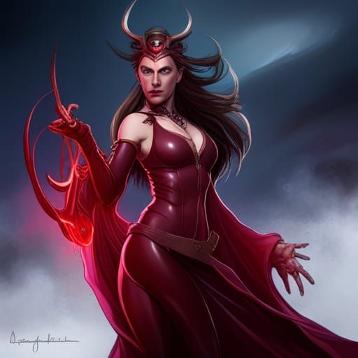 Scarlet Witch in Dark Fantasy Style