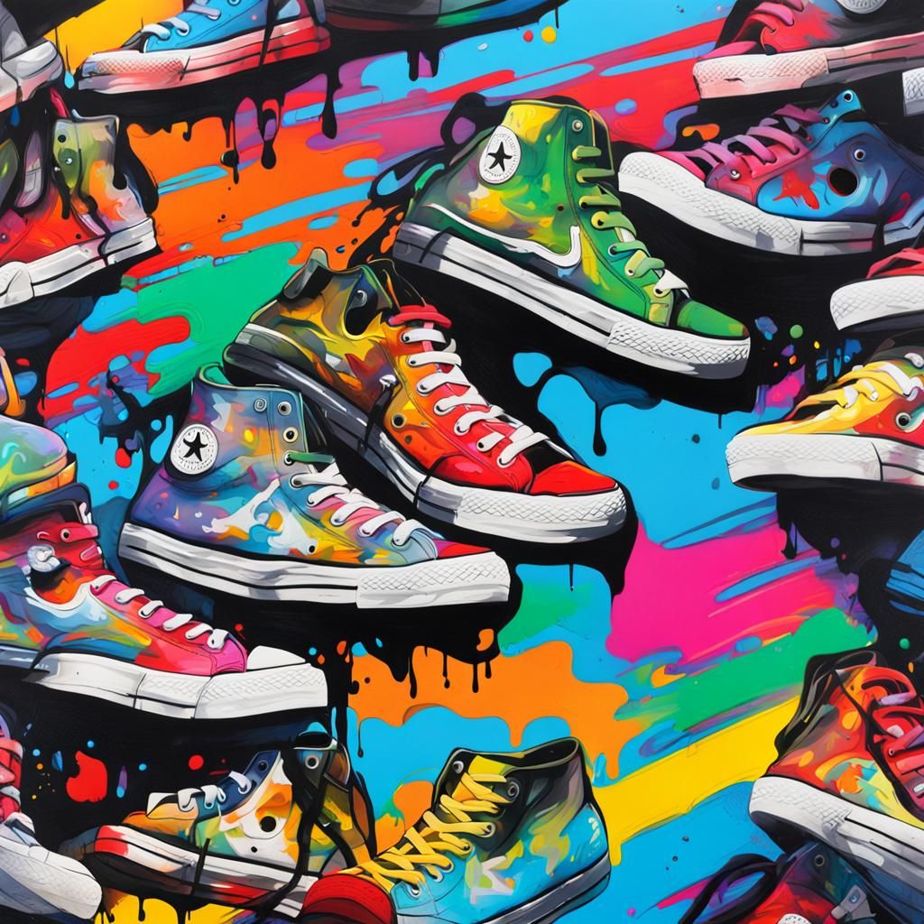 Graffiti Art of 100000 Shoes in Splash Style