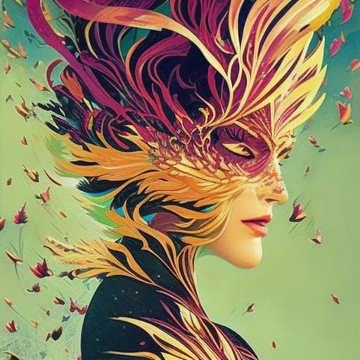 Hyperrealistic Phoenix with Volumetric Lighting